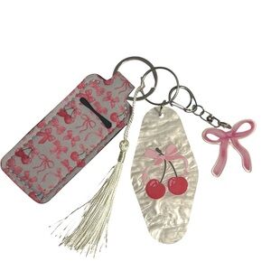 Cherry Bow Keychain with Coquette Aesthetic Add Ons